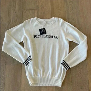 The Bubble - Pickleball Sweater Navy w/ White Large $180